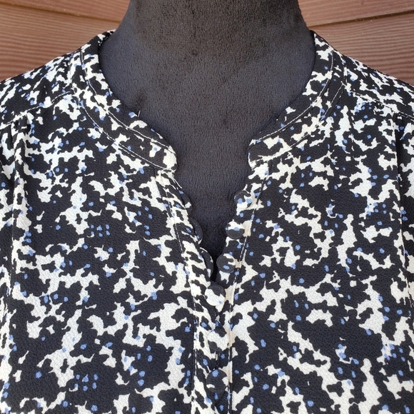 H&M Black White and Blue Animal Print Women's Midi Dress Size 14 NWOT - Picture 8 of 16